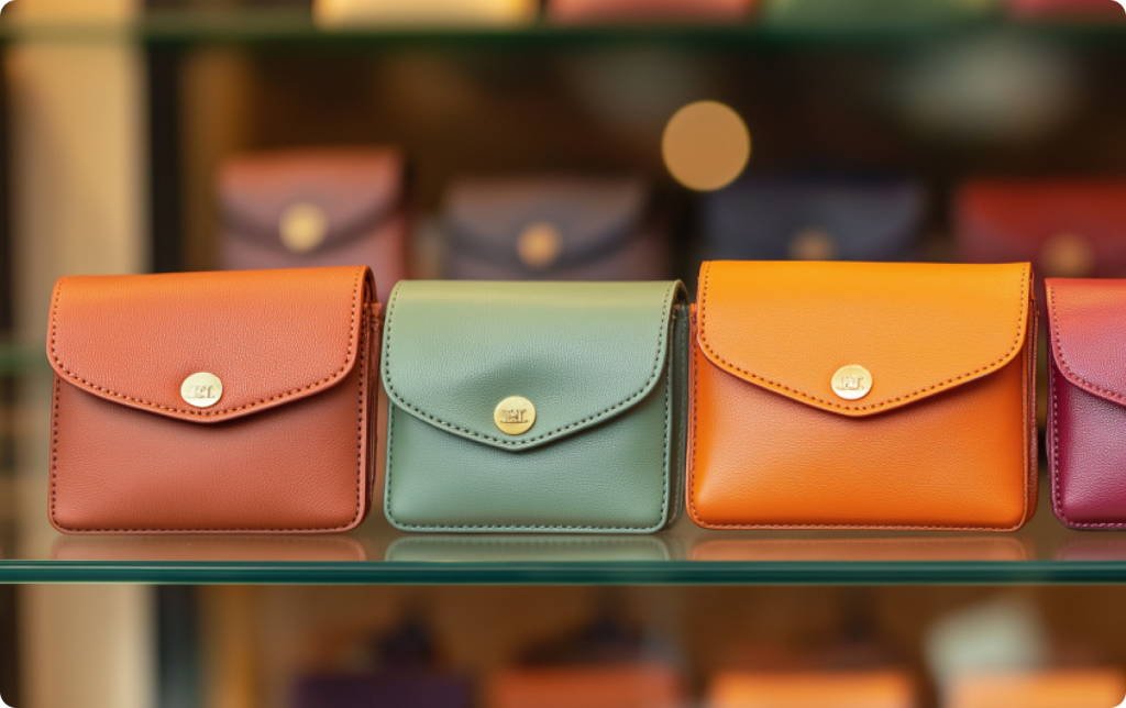 Leather clutch bag